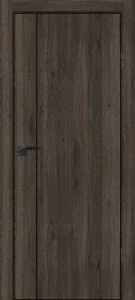 Межкомнатная дверь P-21  черный молдинг PET,  кромка ABS черная c 4-х ст. Дуб темный