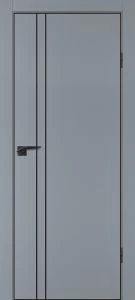Межкомнатная дверь P-20  черный молдинг PET,  кромка ABS черная c 4-х ст. Серый матовый