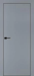 Межкомнатная дверь PX-1 черная кромка с 4-х ст. Серый матовый