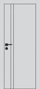 Межкомнатная дверь PX-20  черная кромка с 4-х ст. Сапфир матовый