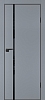Межкомнатная дверь P-22  кромка ABS черная c 4-х ст. Серый матовый