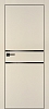 Межкомнатная дверь PX-18 черная кромка с 4-х ст. Бежевый матовый