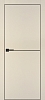 Межкомнатная дверь PX-19 черная кромка с 4-х ст. Бежевый матовый